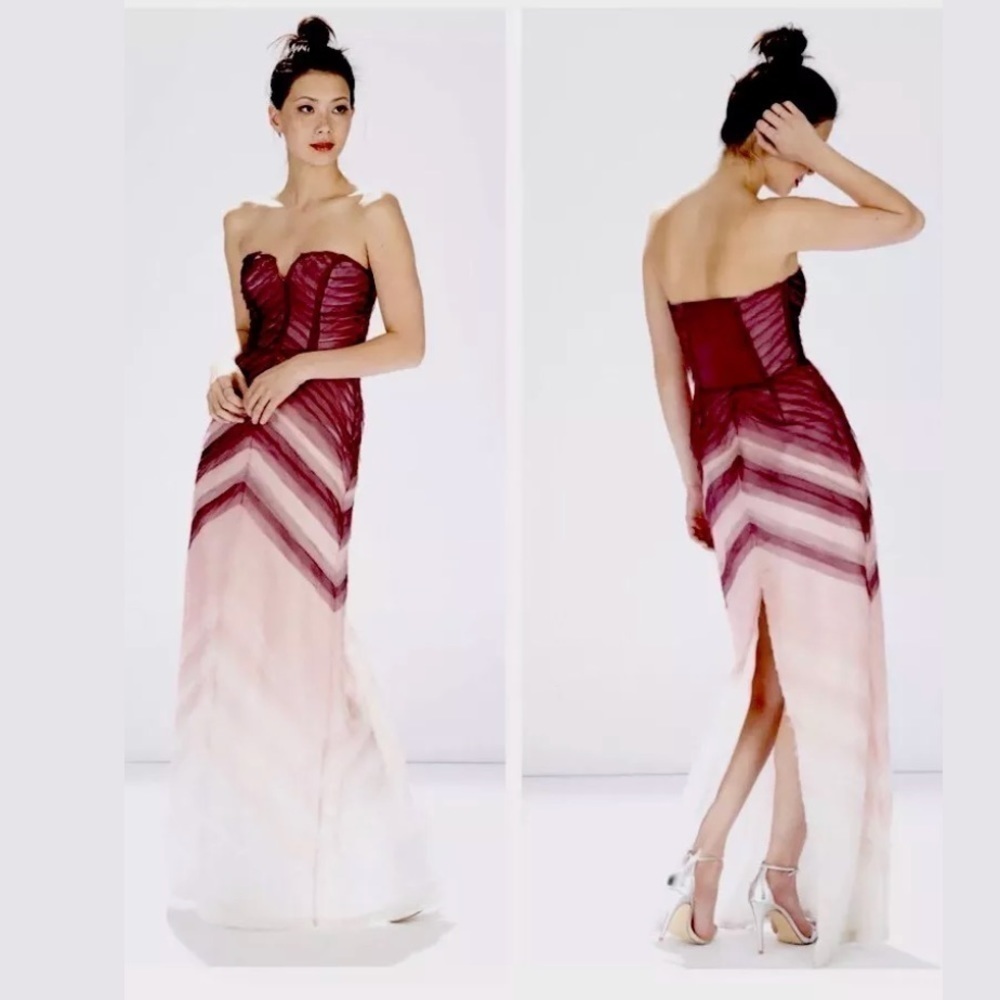 Parker Black Sweetheart Strapless Tiered Silk Gown